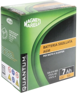 Magneti marelli batteria moto scooter 7ah 12v 75a agm sigillata polo positivo dx